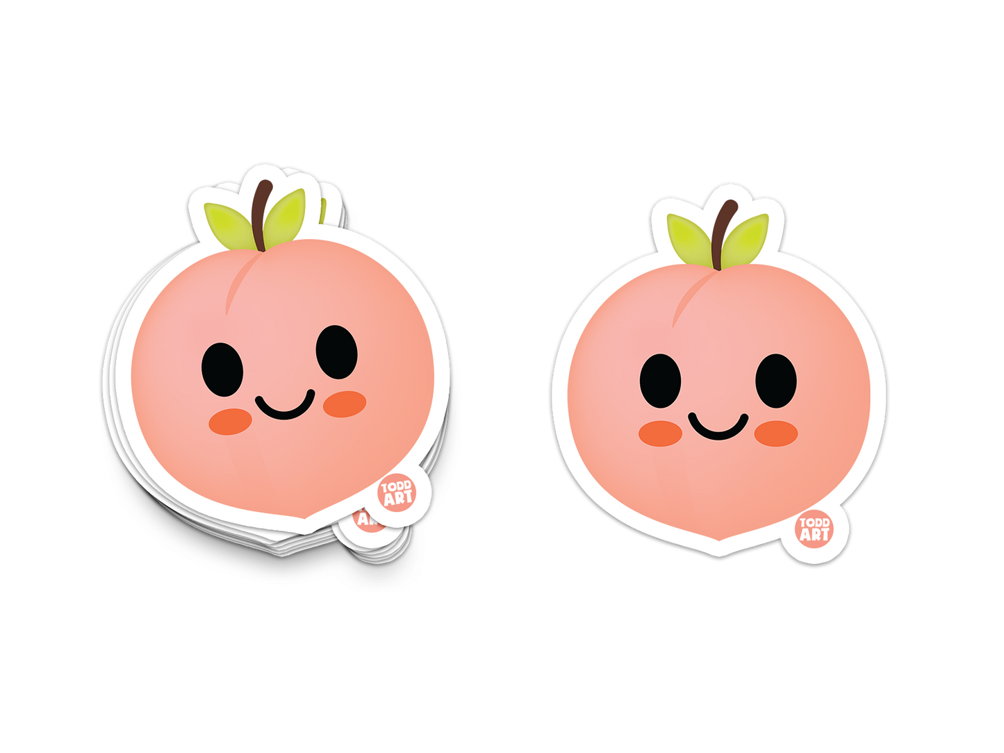 Peach - 3" Art Sticker