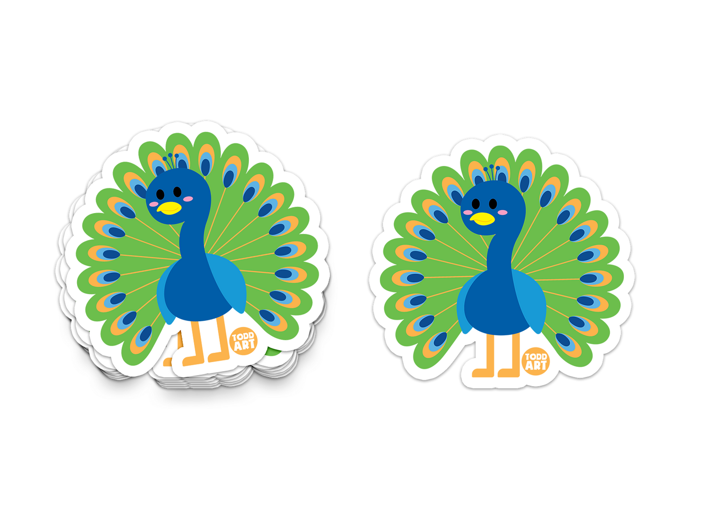 Peacock - 3" Art Sticker