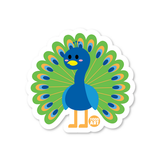 Peacock - 3" Art Sticker