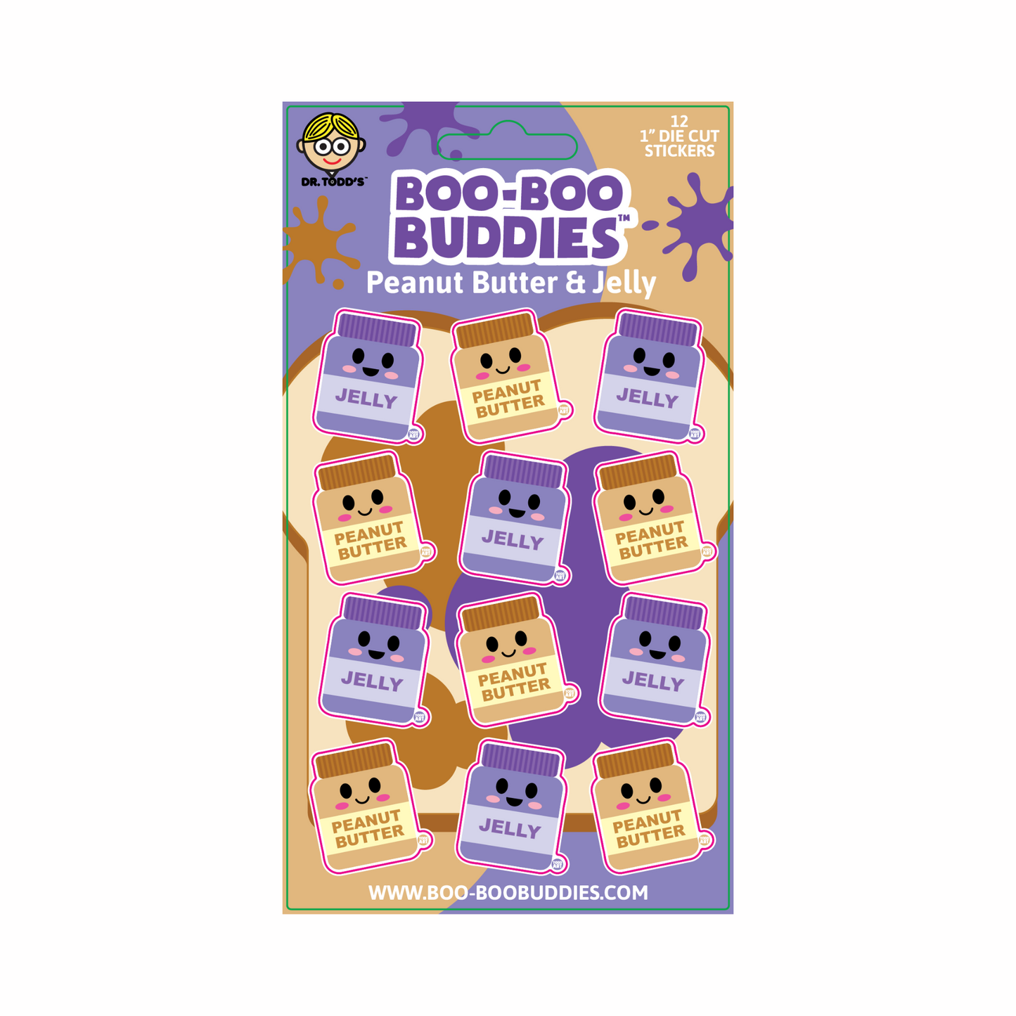 Boo Boo Buddies® Peanut Butter & Jelly Sticker Sheet – Collectible