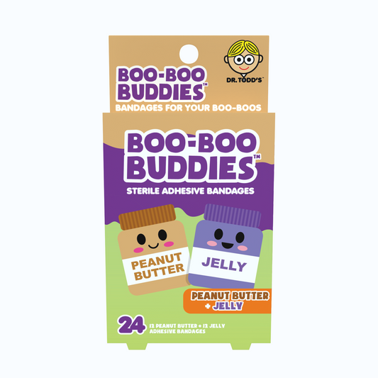 Kids Bandages – Peanut Butter + Jelly (24 Count, Latex-Free)