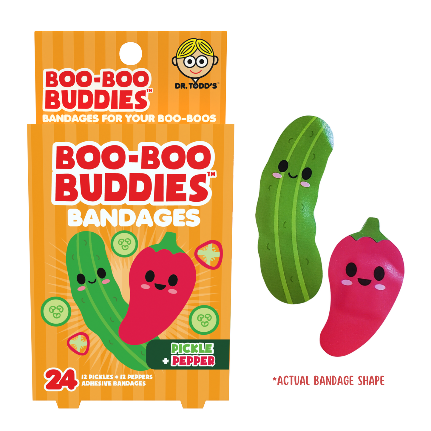 Kids Bandages – Pickle + Pepper (24 Count, Latex-Free)