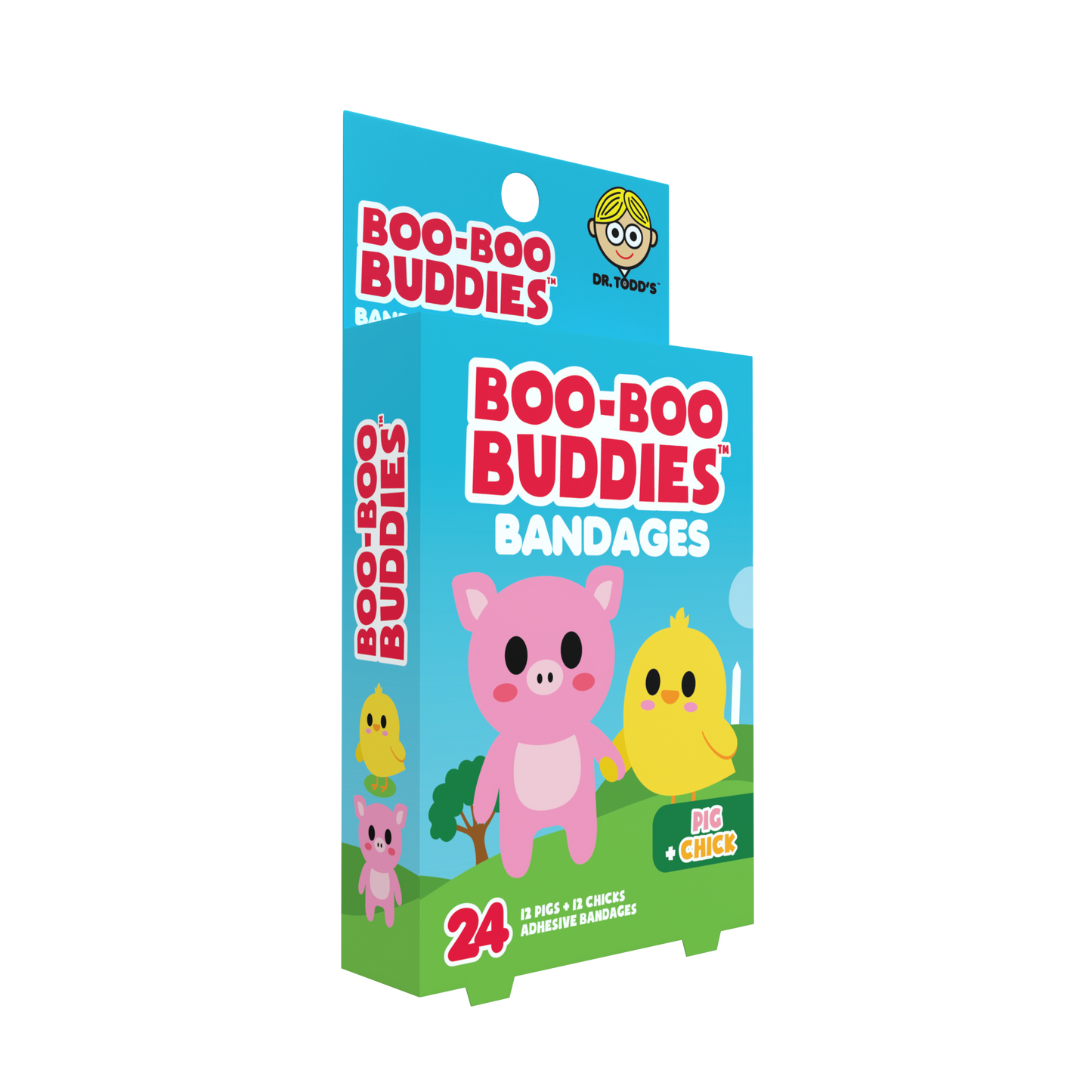 Kids Bandages – Pig + Chick (24 Count, Latex-Free)