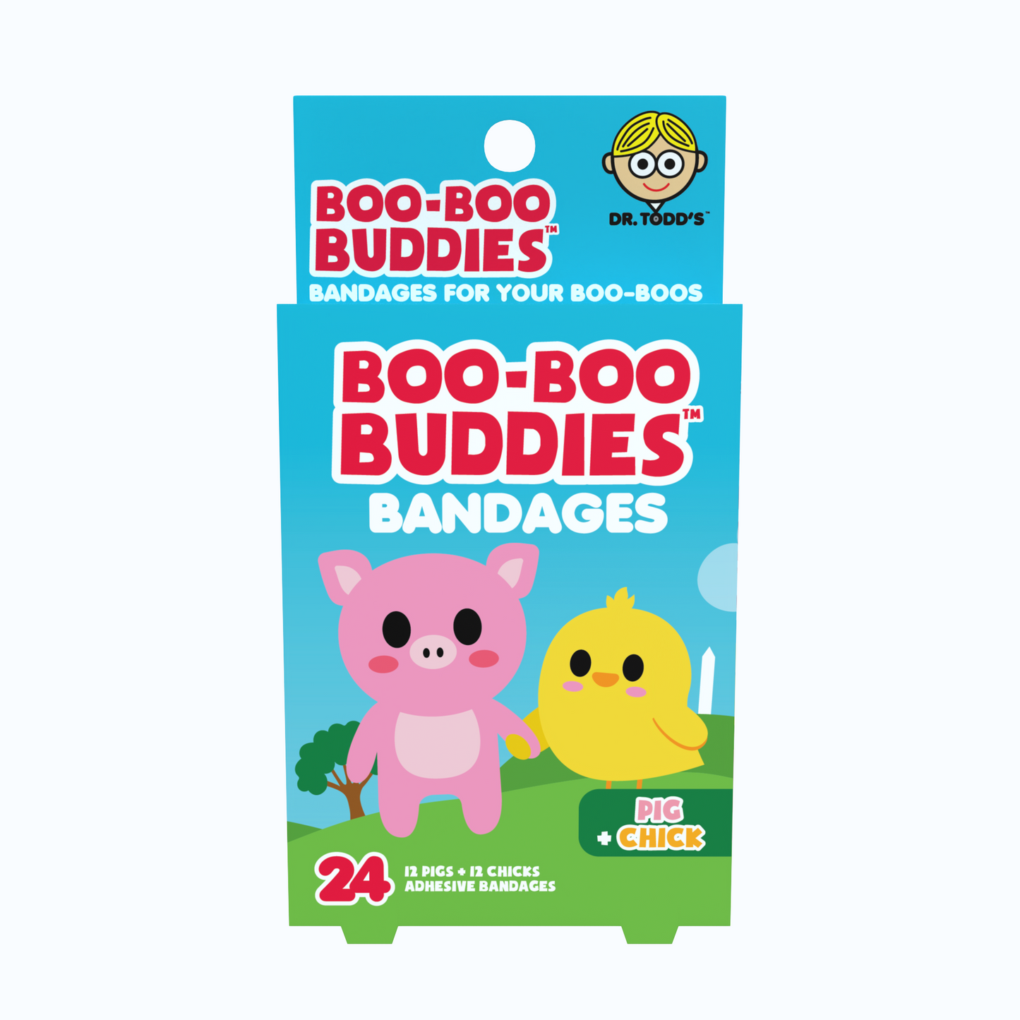 Kids Bandages – Pig + Chick (24 Count, Latex-Free)