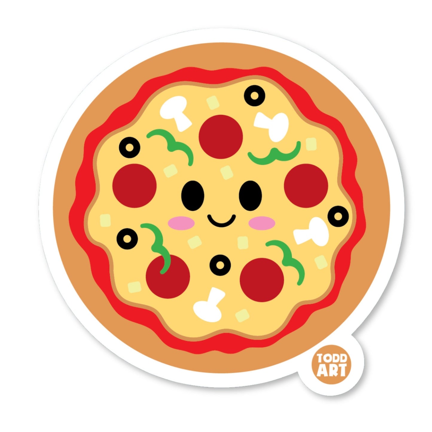 Pizza Pie - 3" Art Sticker