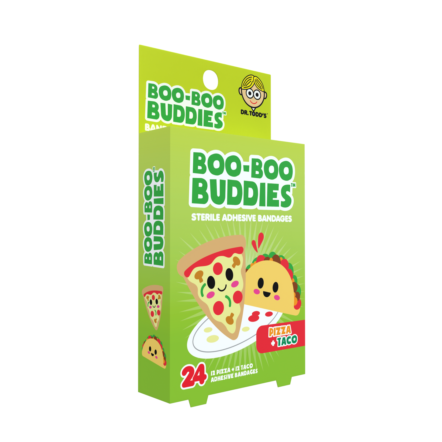 Kids Bandages – Pizza + Taco (24 Count, Latex-Free)