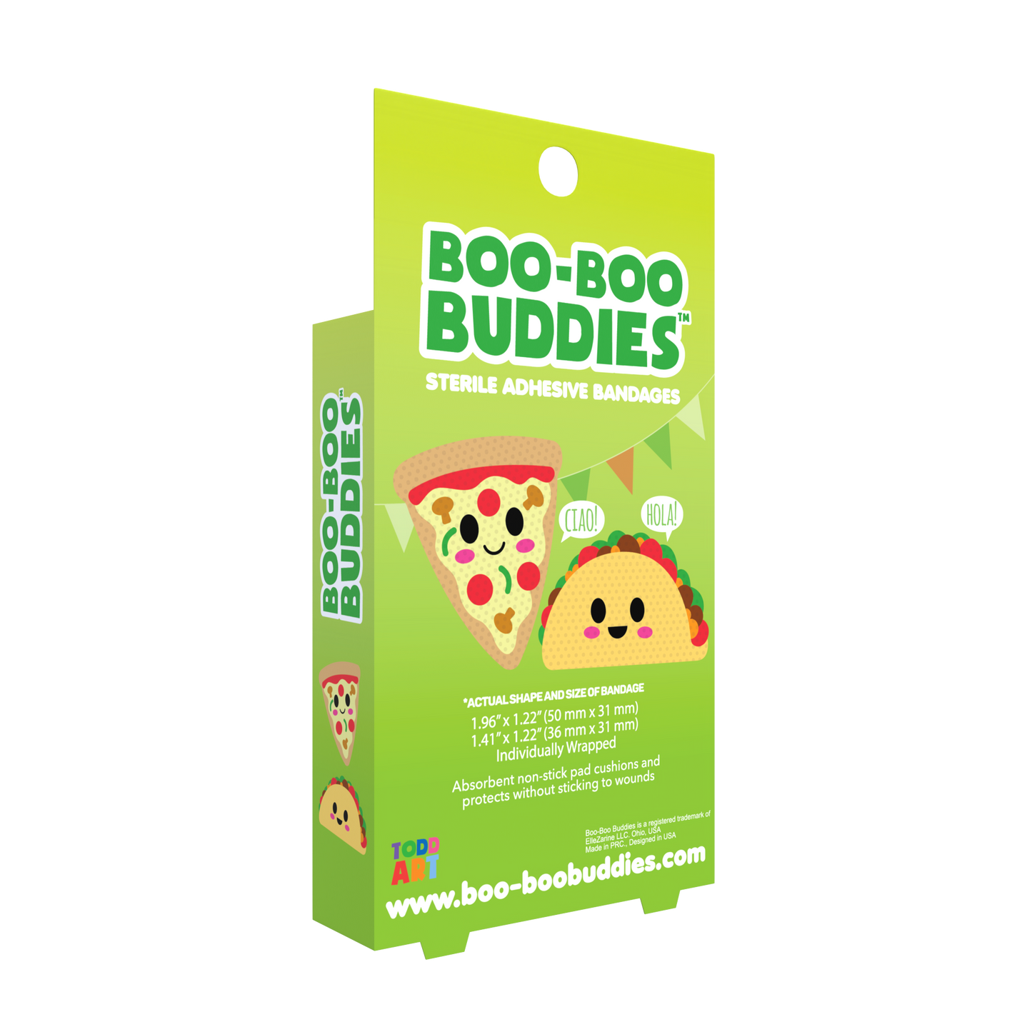 Kids Bandages – Pizza + Taco (24 Count, Latex-Free)