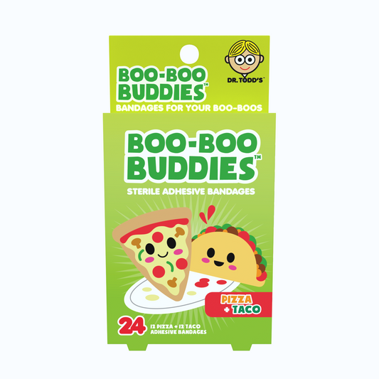 Kids Bandages – Pizza + Taco (24 Count, Latex-Free)