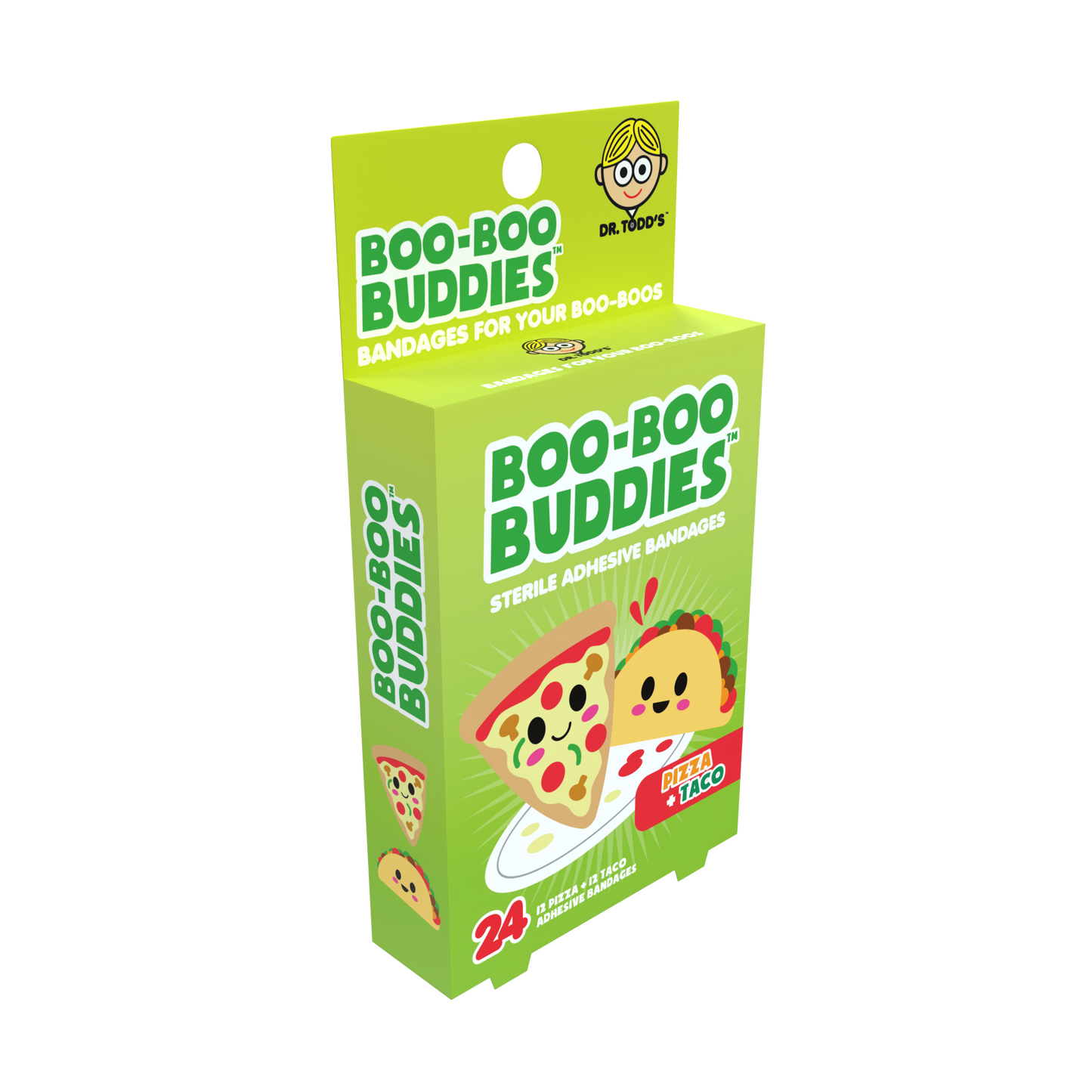 Kids Bandages – Pizza + Taco (24 Count, Latex-Free)