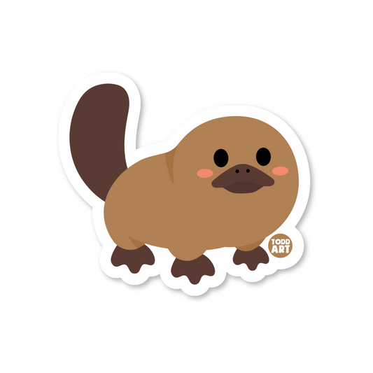Boo Boo Buddies platypus vinyl sticker — waterproof, UV-resistant 3″ die‑cut perfect for laptops, water bottles & planners