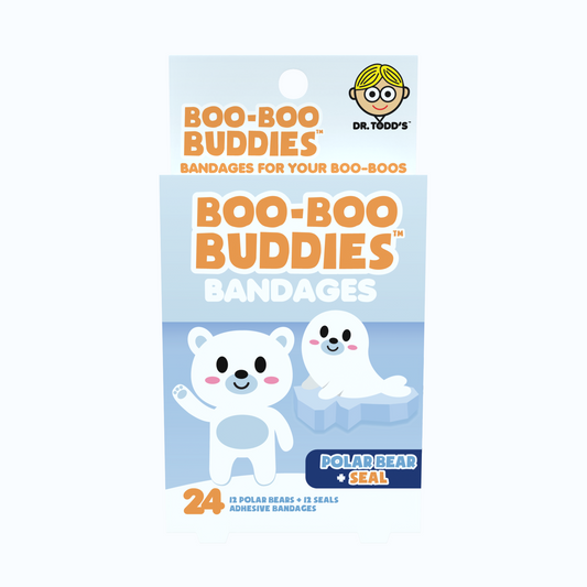 Kids Bandages – Polar Bear + Seal (24 Count, Latex-Free)