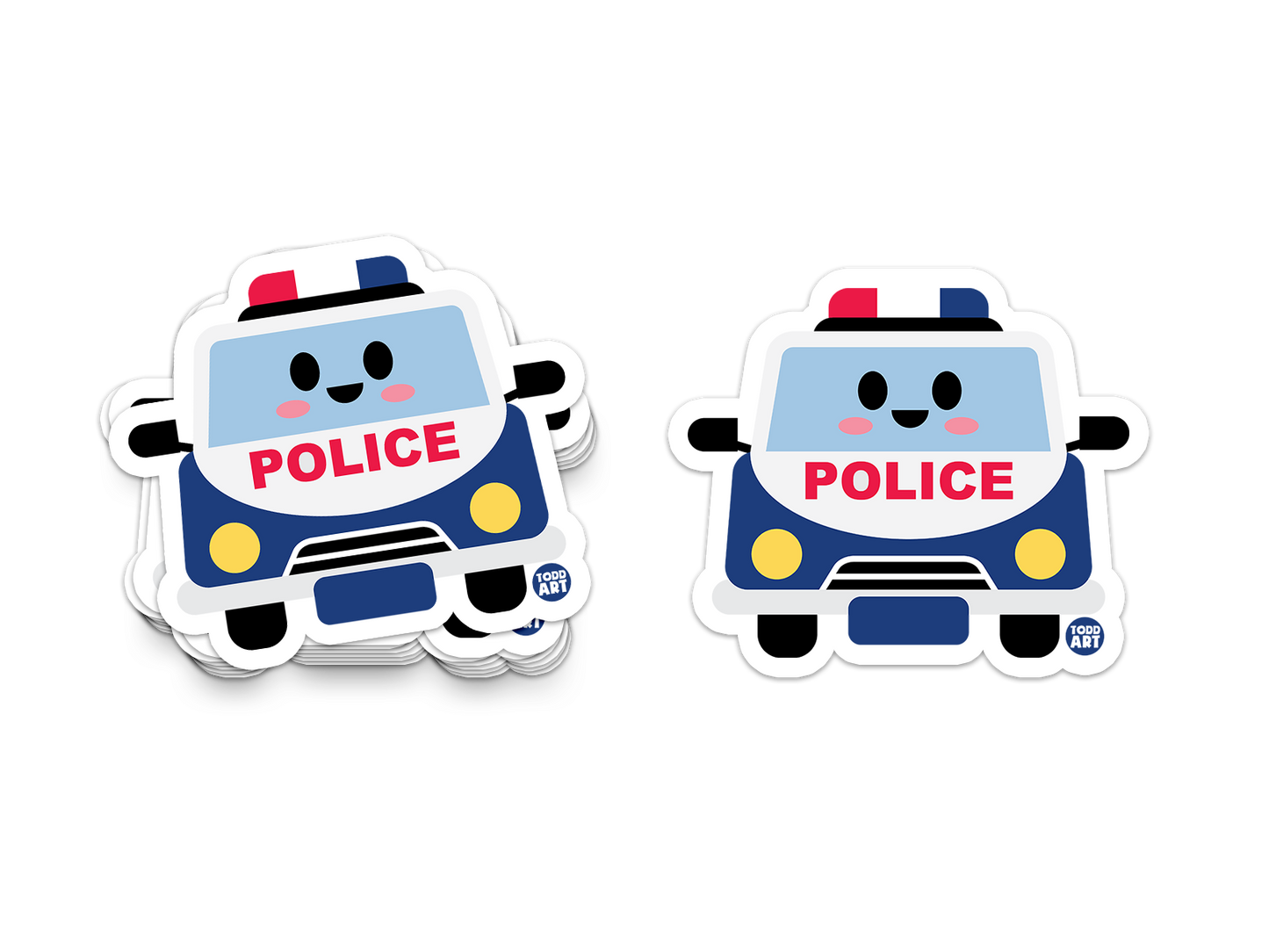 police Car - 3" Art Sticker