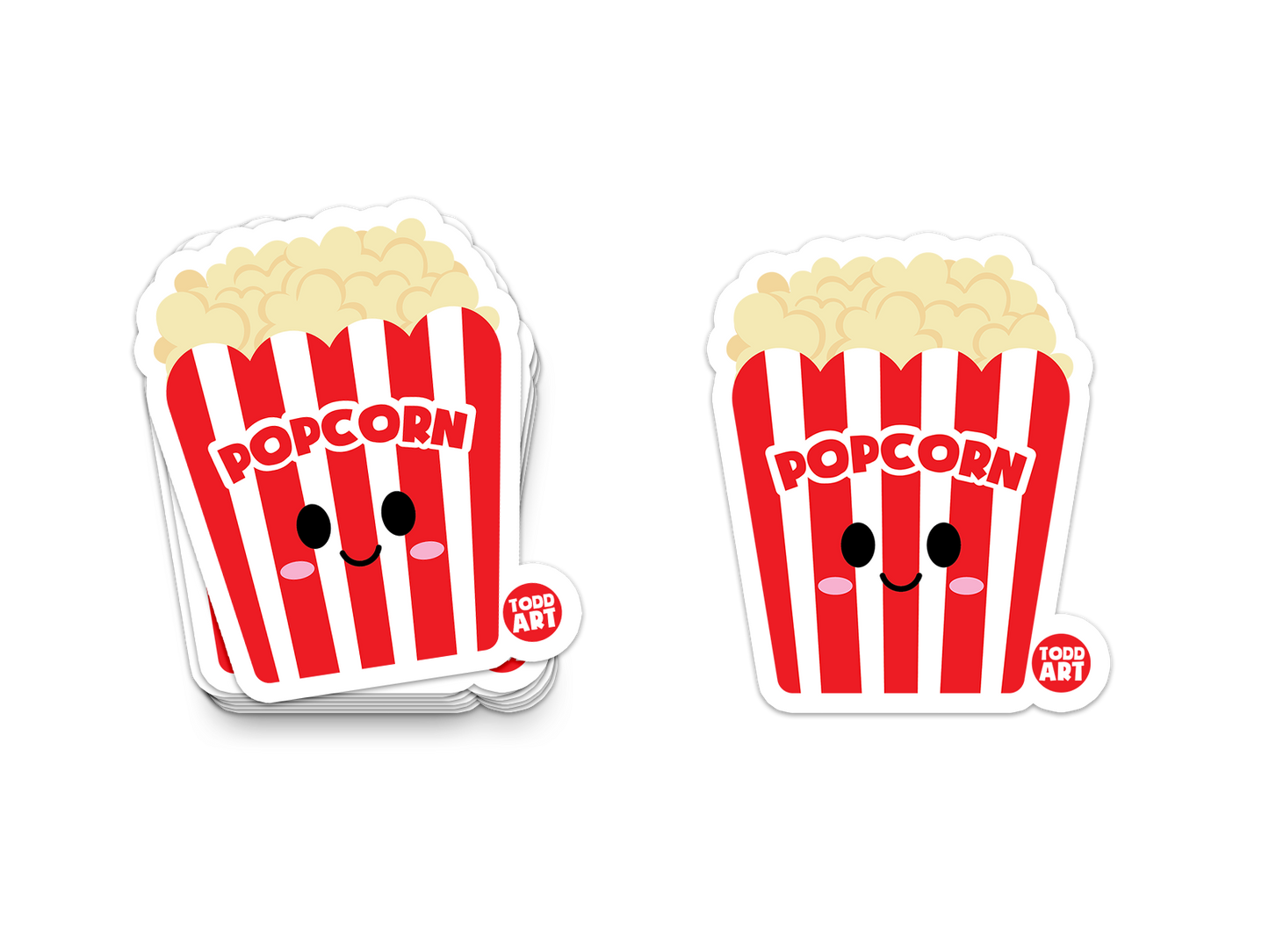 Popcorn - 3" Art Sticker