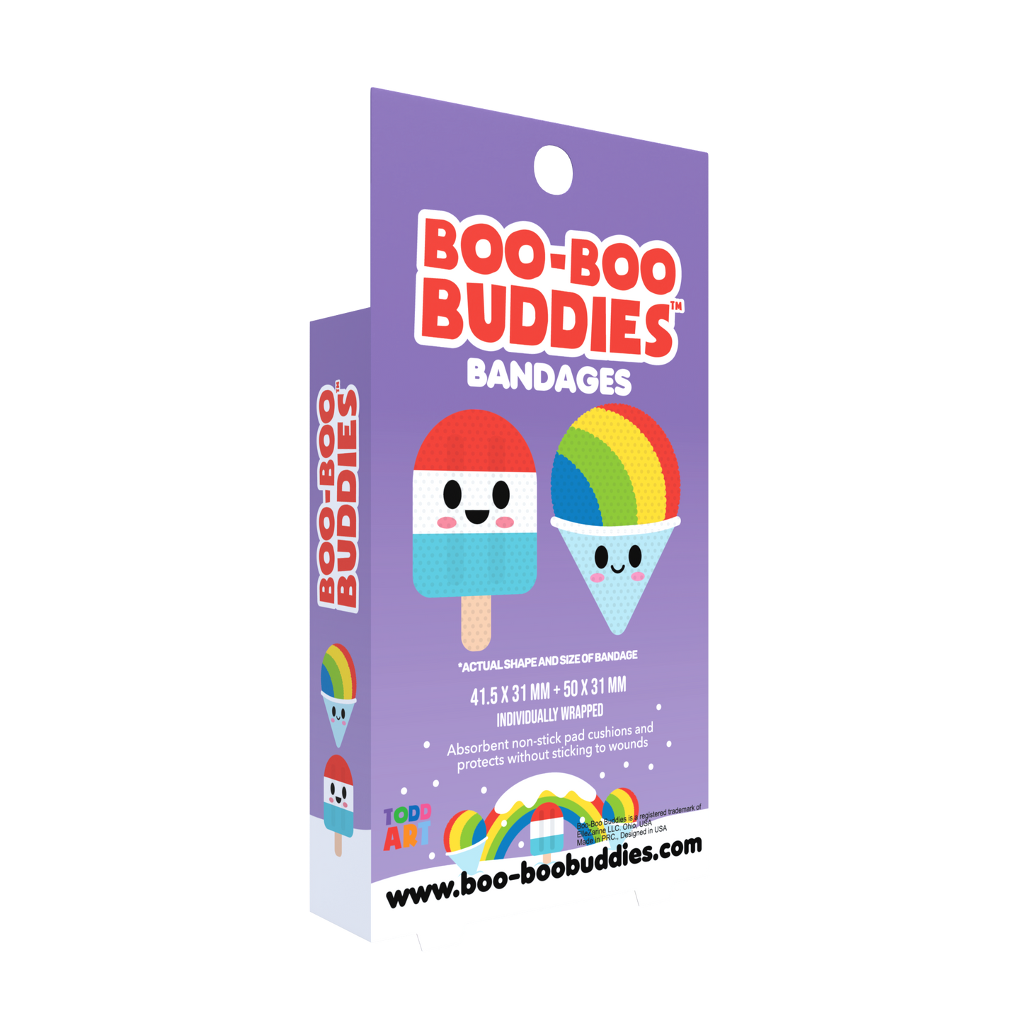 Kids Bandages – Popsicle + Snowcone (24 Count, Latex-Free)
