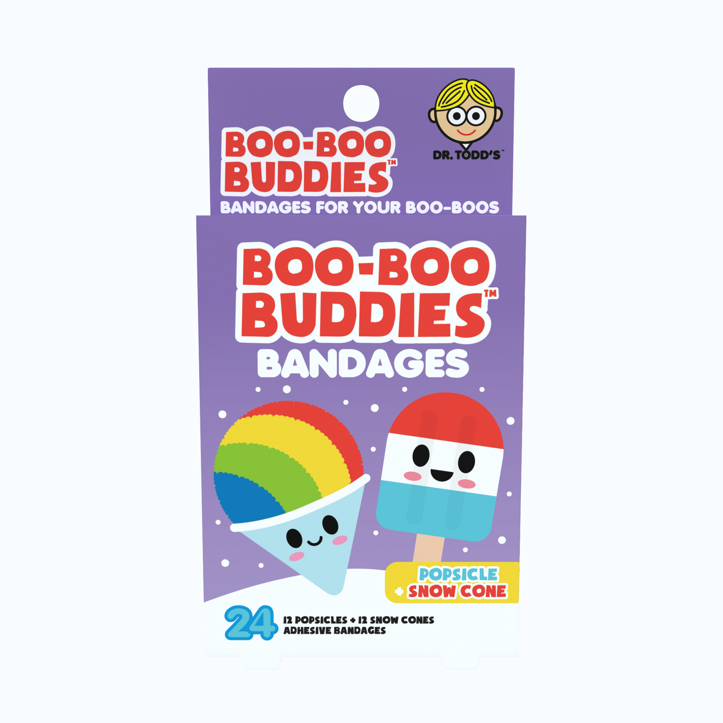 Kids Bandages – Popsicle + Snowcone (24 Count, Latex-Free)