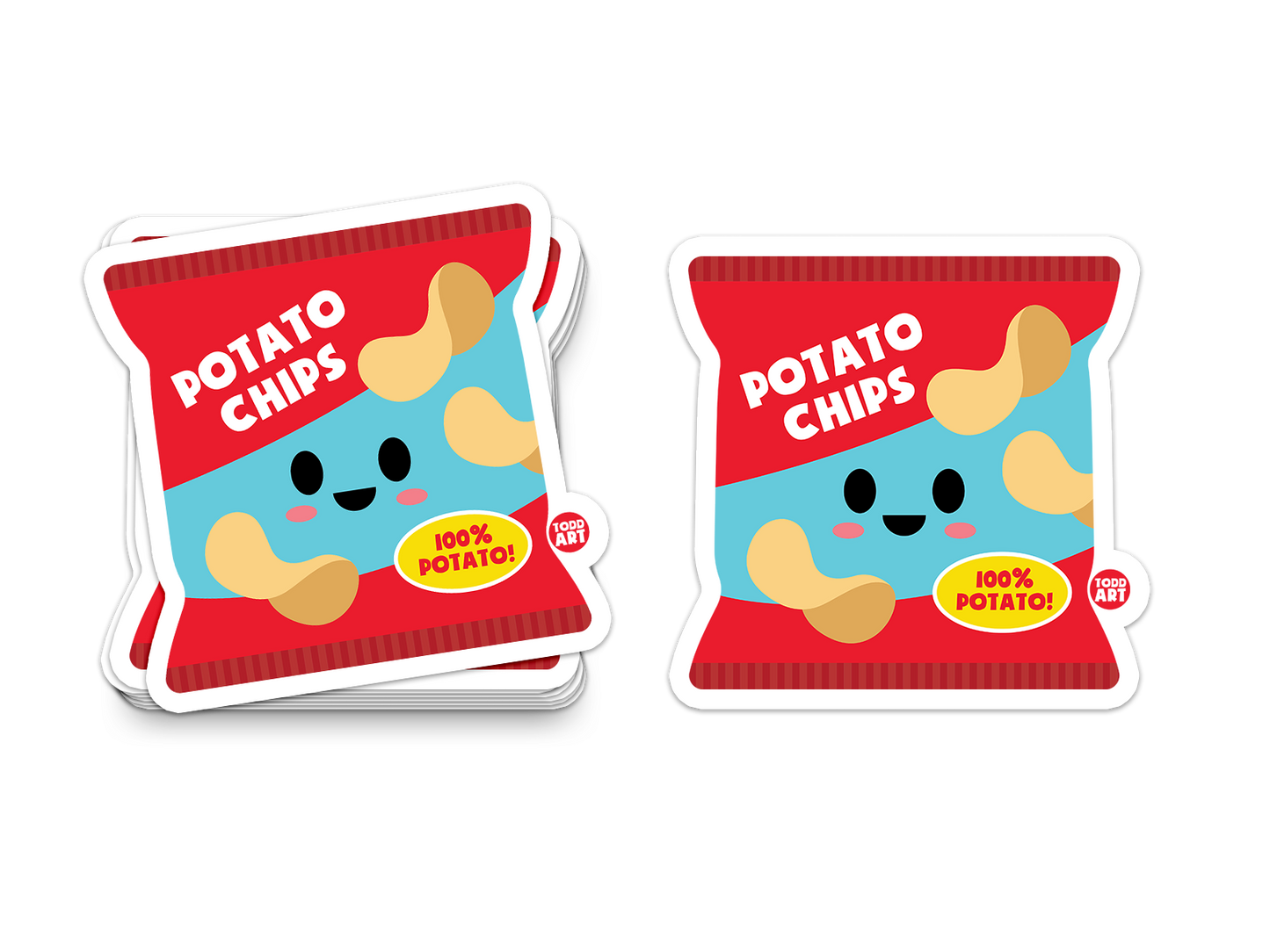 Potato Chip Bag - 3" Art Sticker