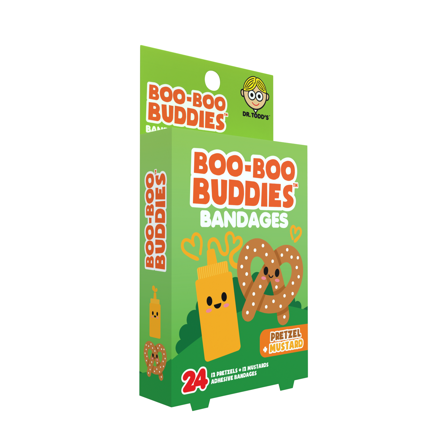 Kids Bandages – Pretzel + Mustard (24 Count, Latex-Free)