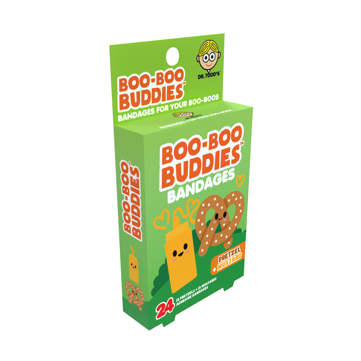 Kids Bandages – Pretzel + Mustard (24 Count, Latex-Free)