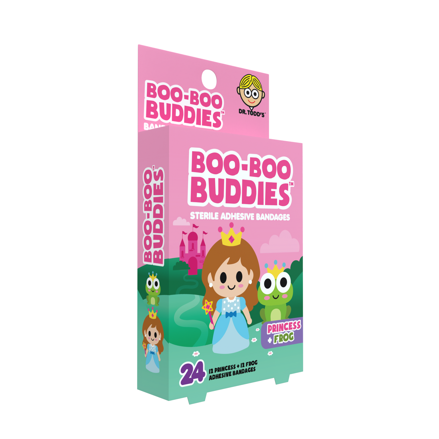 Kids Bandages – Princess + Frog (24 Count, Latex-Free)