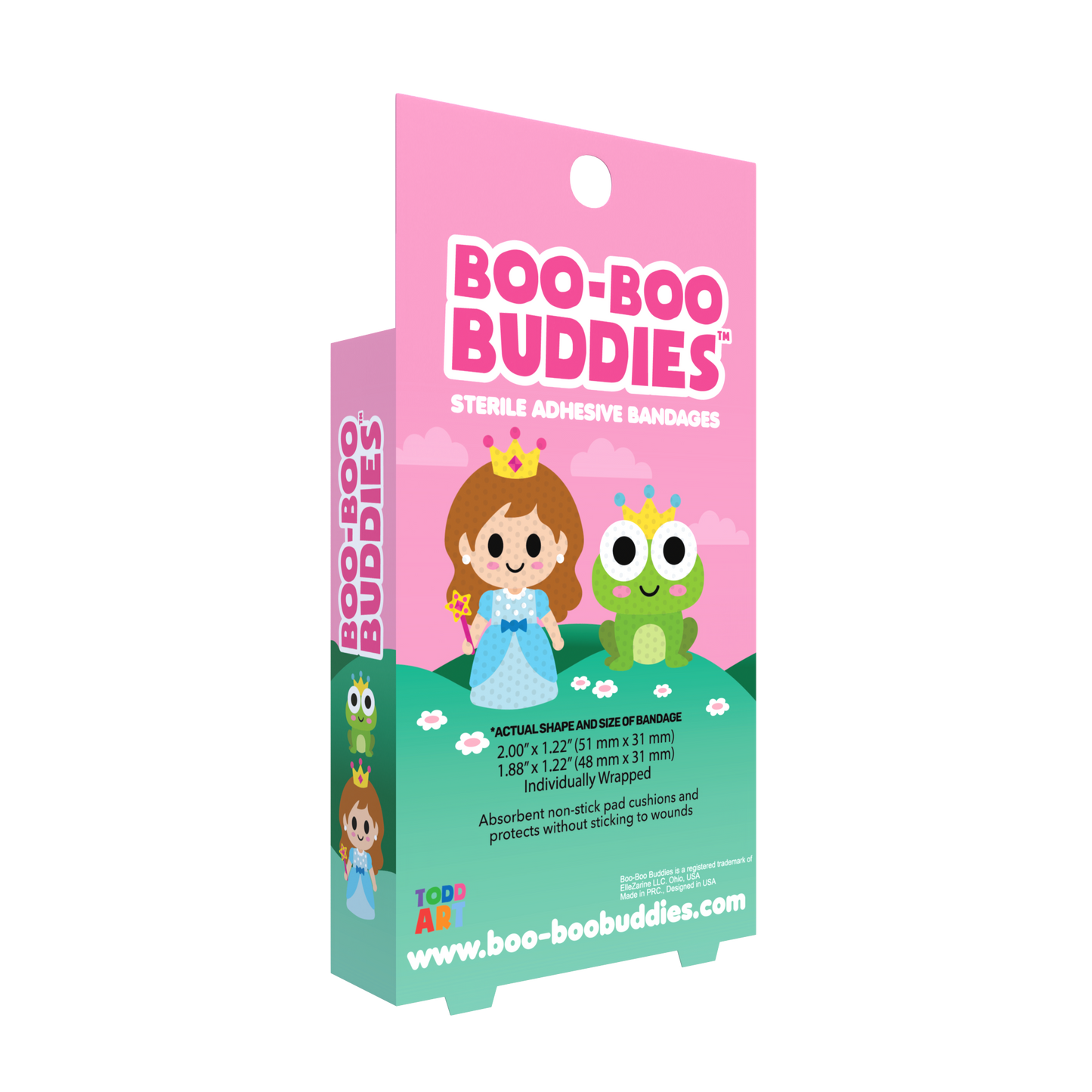 Kids Bandages – Princess + Frog (24 Count, Latex-Free)