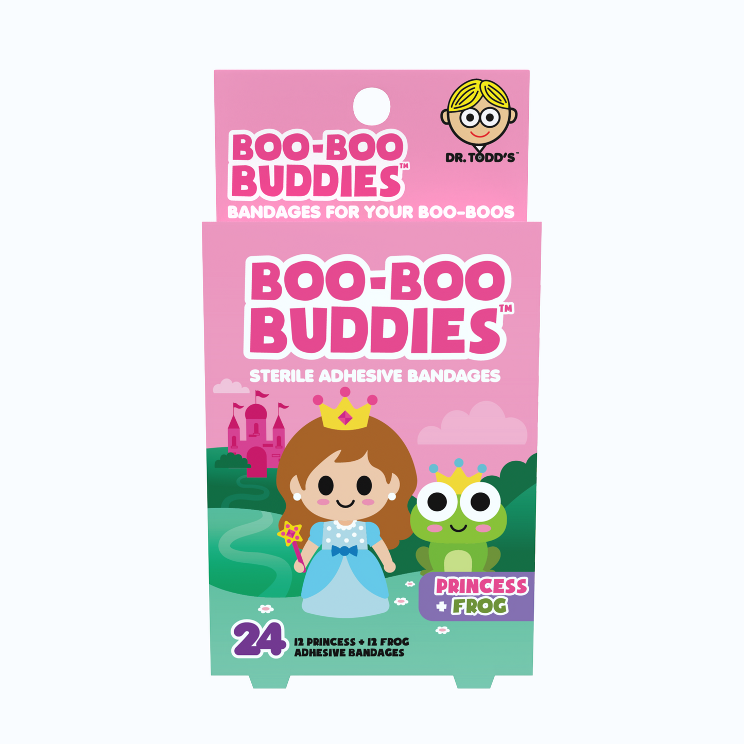 Kids Bandages – Princess + Frog (24 Count, Latex-Free)