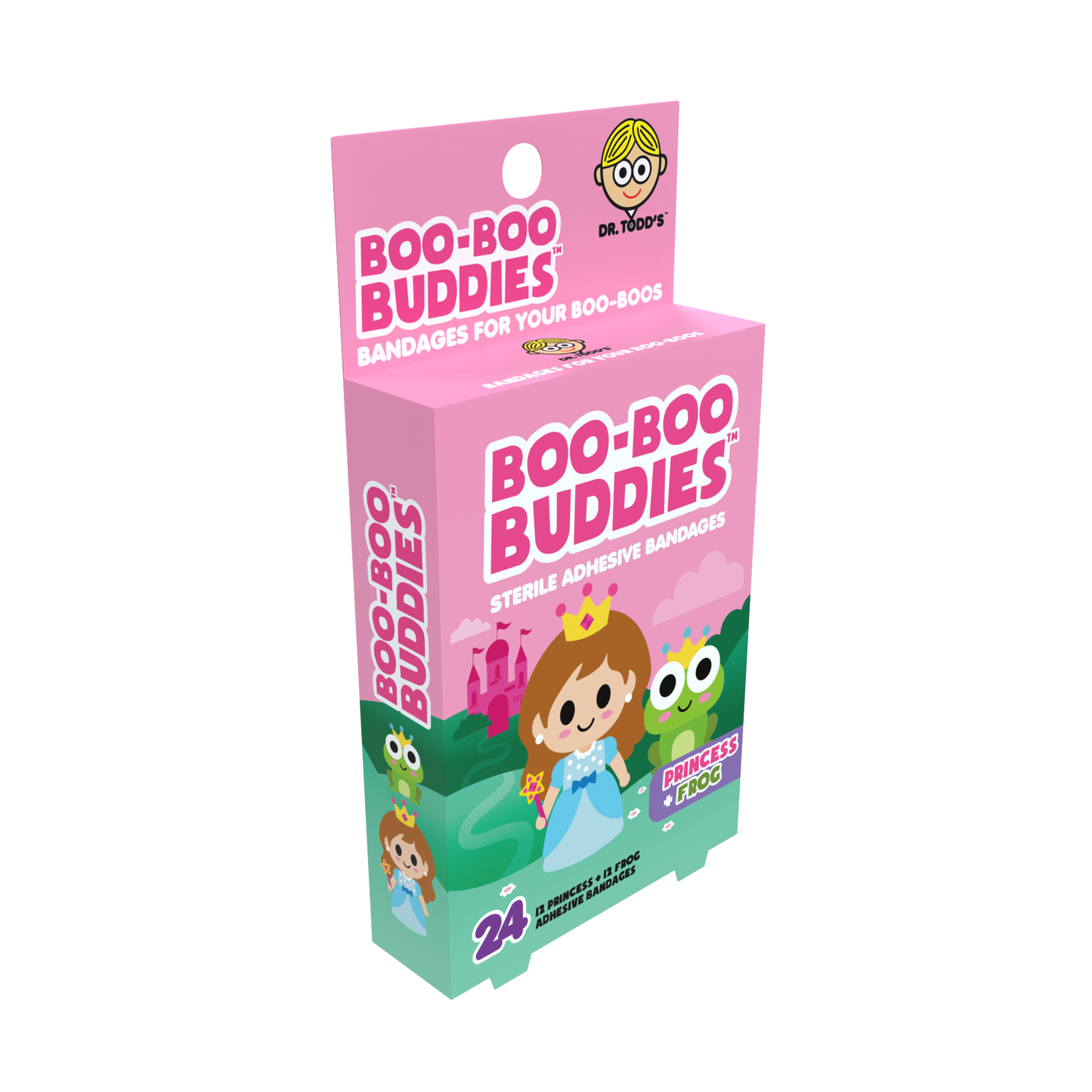 Kids Bandages – Princess + Frog (24 Count, Latex-Free)