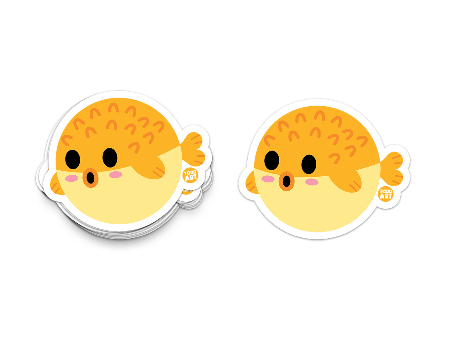 Pufferfish - 3" Art Sticker