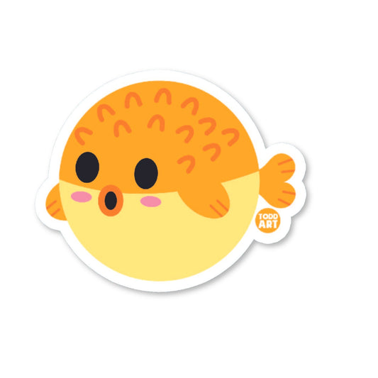 Pufferfish - 3" Art Sticker