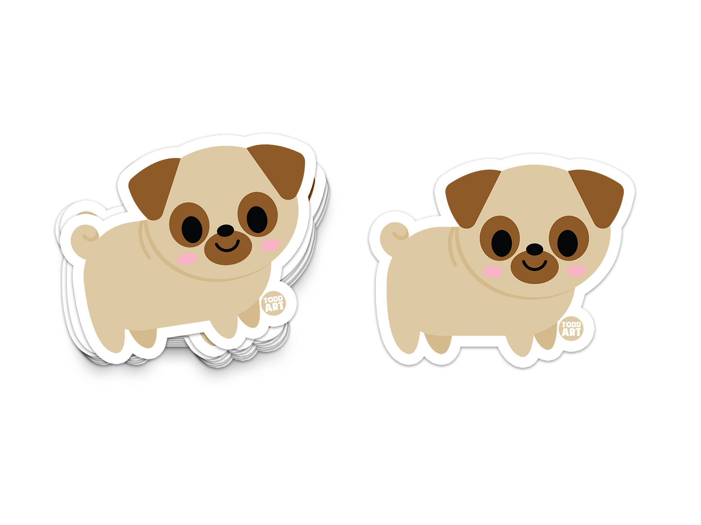 Pug - 3" Art Sticker