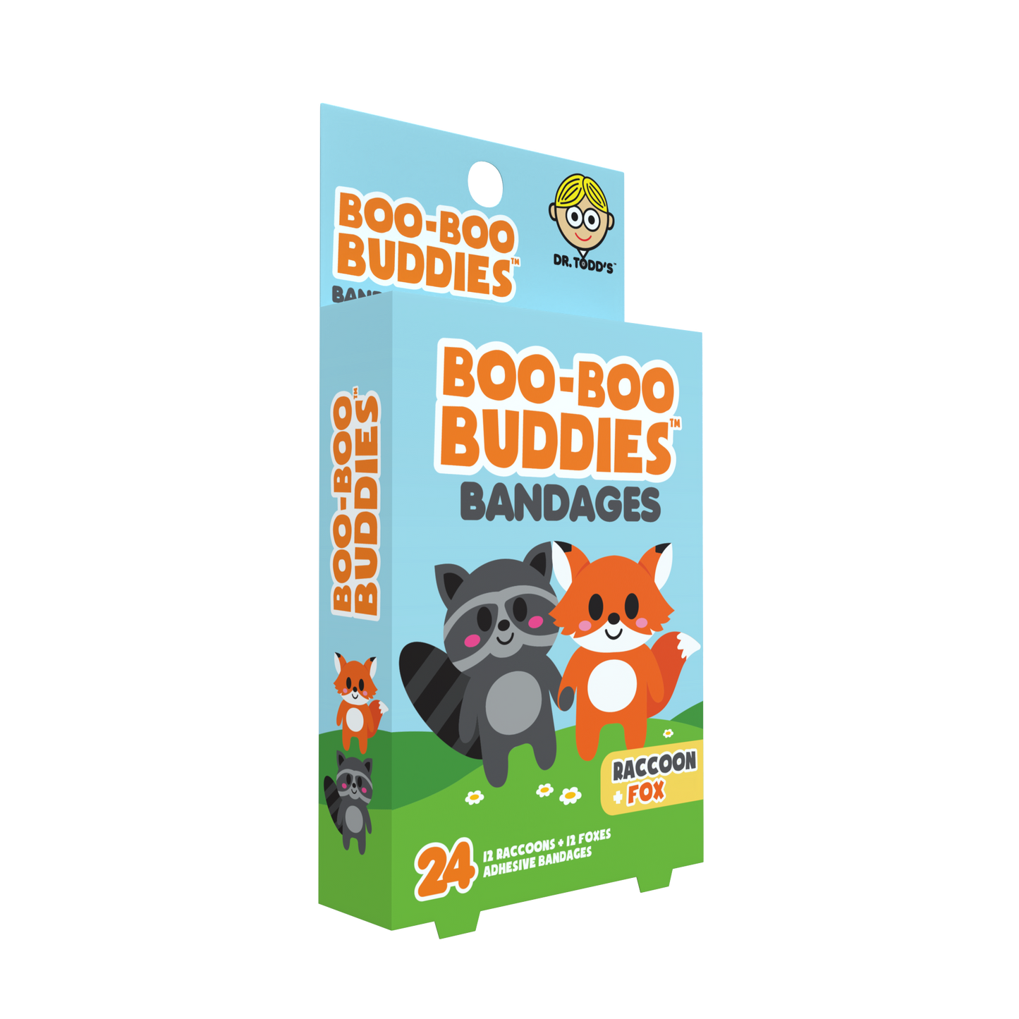 Kids Bandages – Raccoon + Fox (24 Count, Latex-Free)