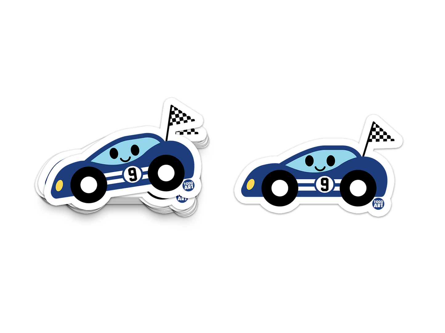 Race Car - 3" Art Sticker