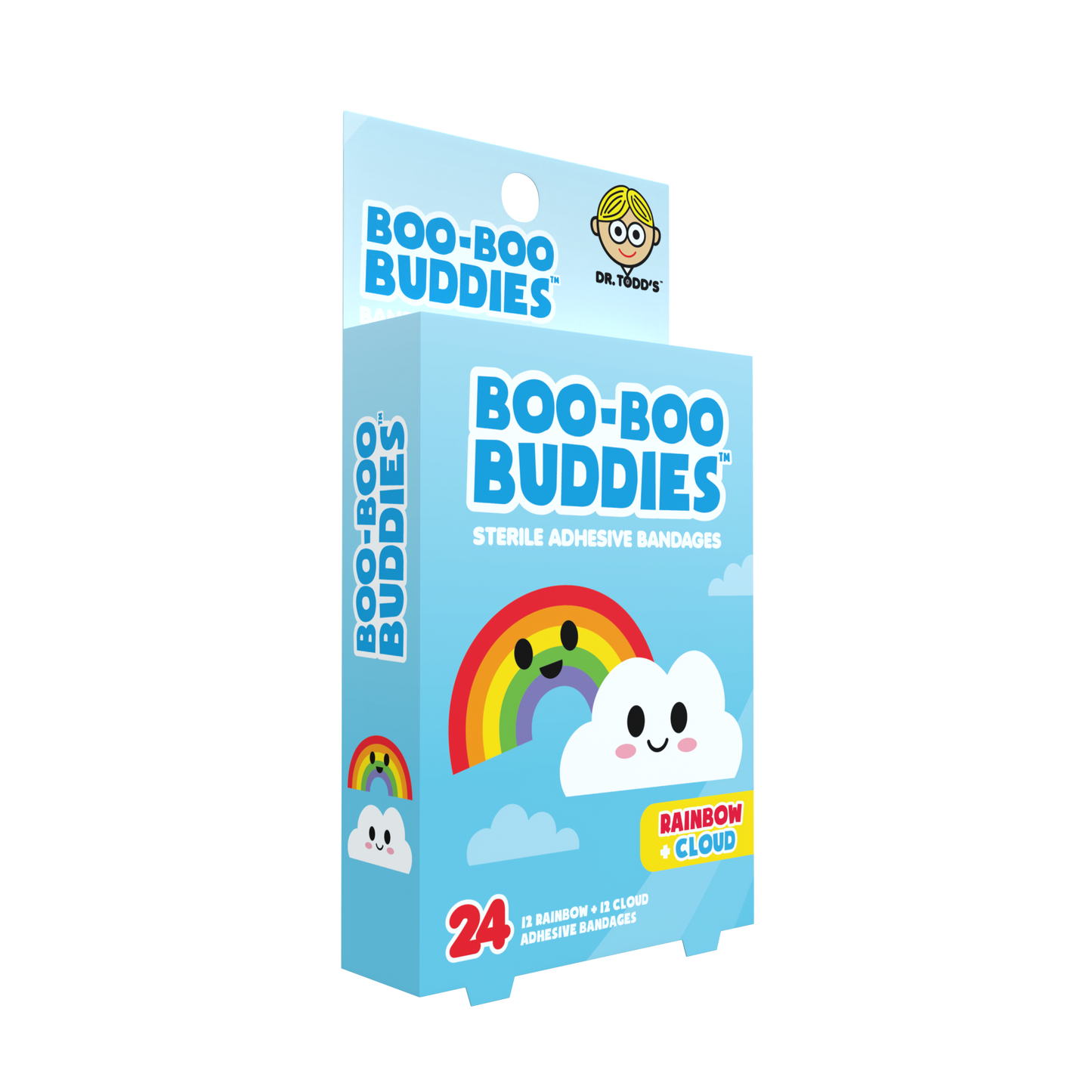 Kids Bandages – Rainbow + Cloud (24 Count, Latex-Free)