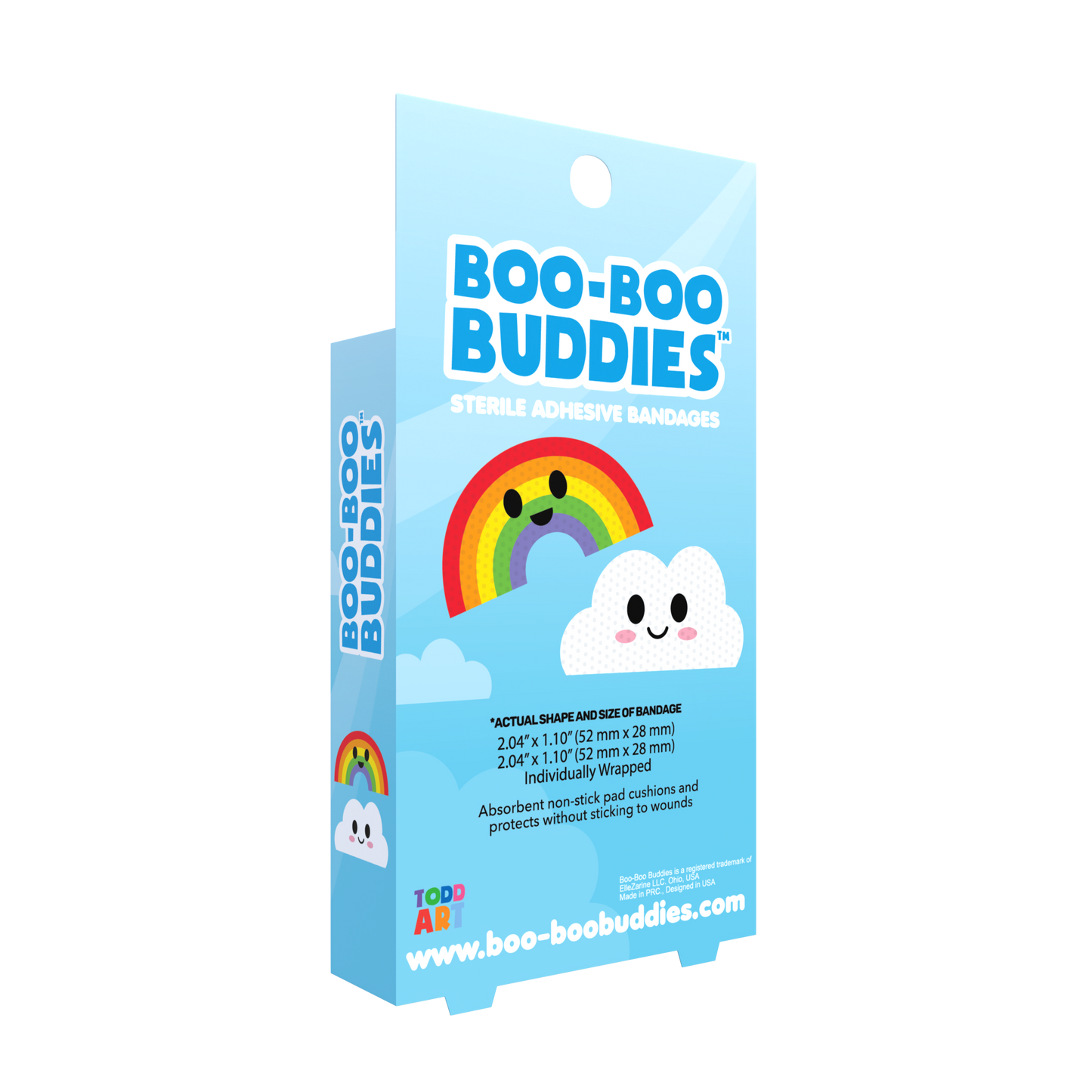 Kids Bandages – Rainbow + Cloud (24 Count, Latex-Free)