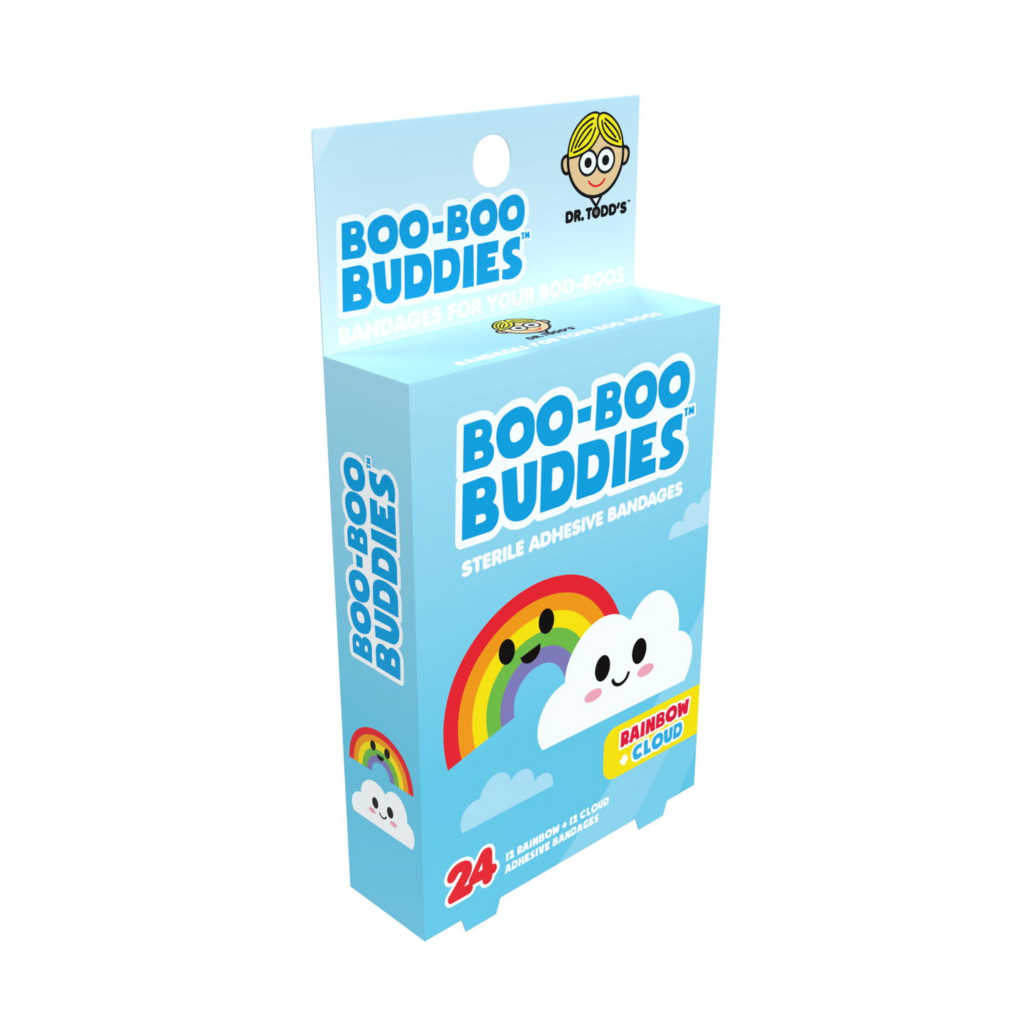 Kids Bandages – Rainbow + Cloud (24 Count, Latex-Free)