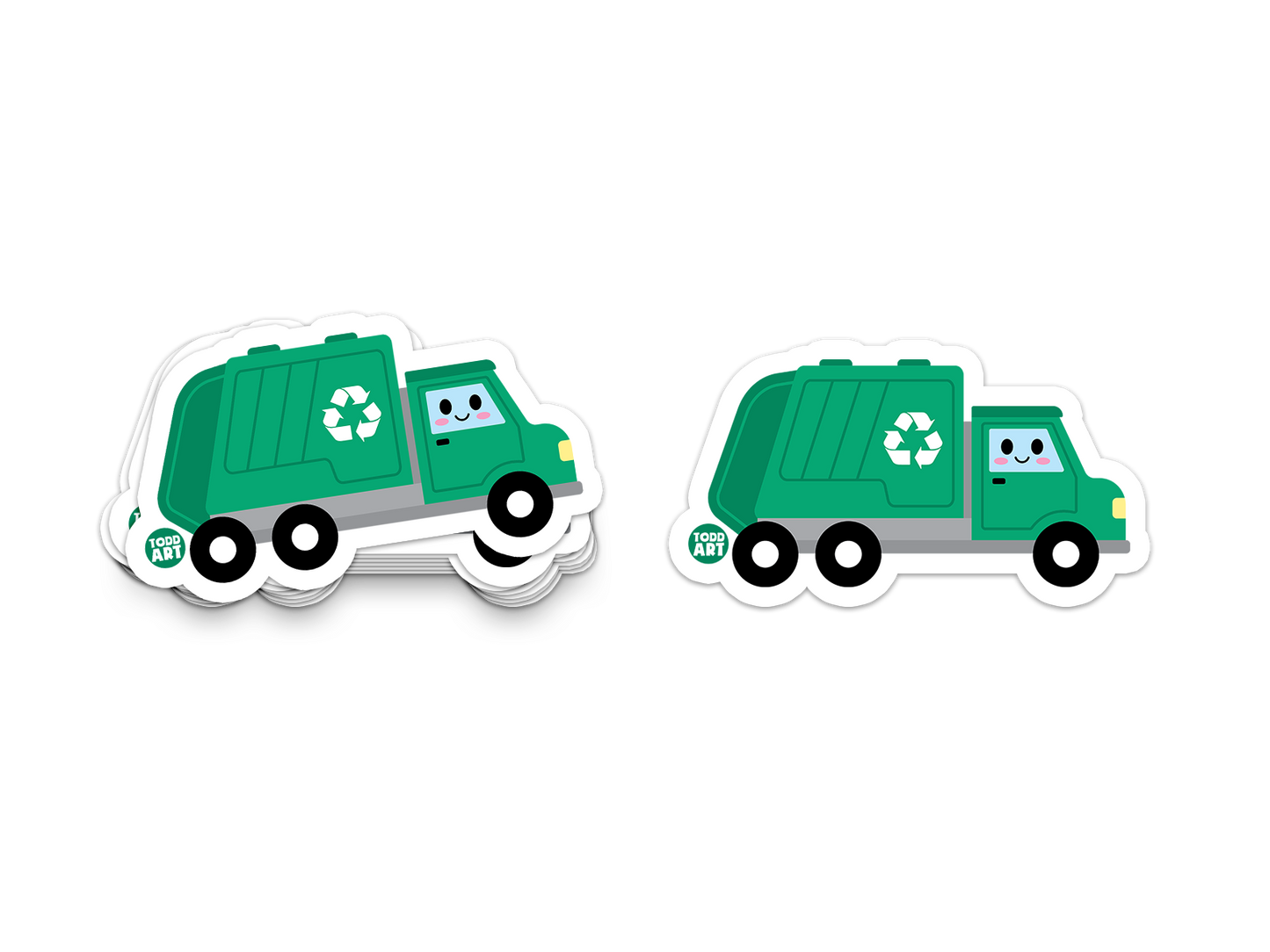 Recycling Truck  - 3" Art Sticker