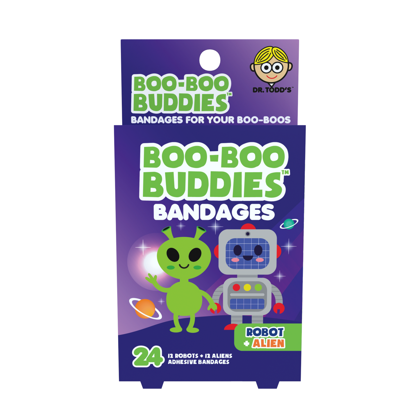 Kids Bandages – Robot + Alien (24 Count, Latex-Free)