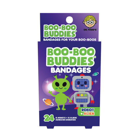 Kids Bandages – Robot + Alien (24 Count, Latex-Free)