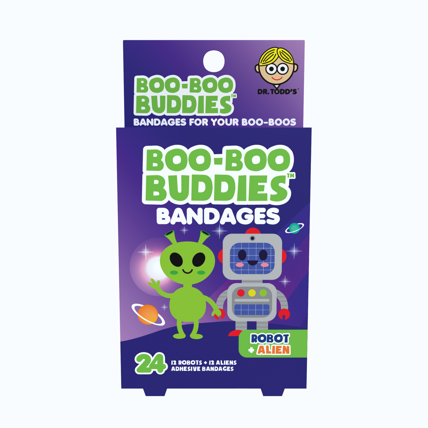 Kids Bandages – Robot + Alien (24 Count, Latex-Free)