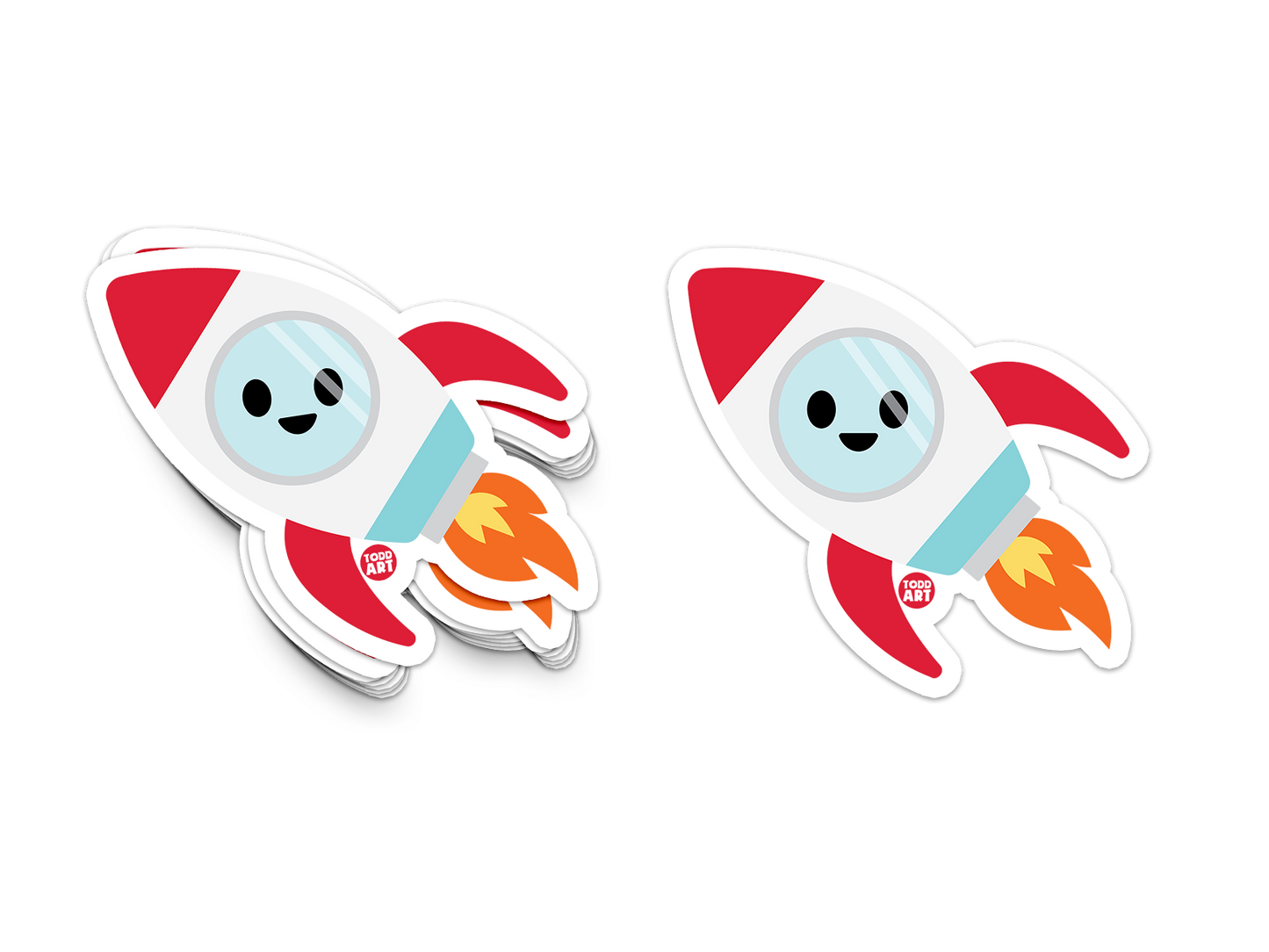 Rocketship - 3" Art Sticker