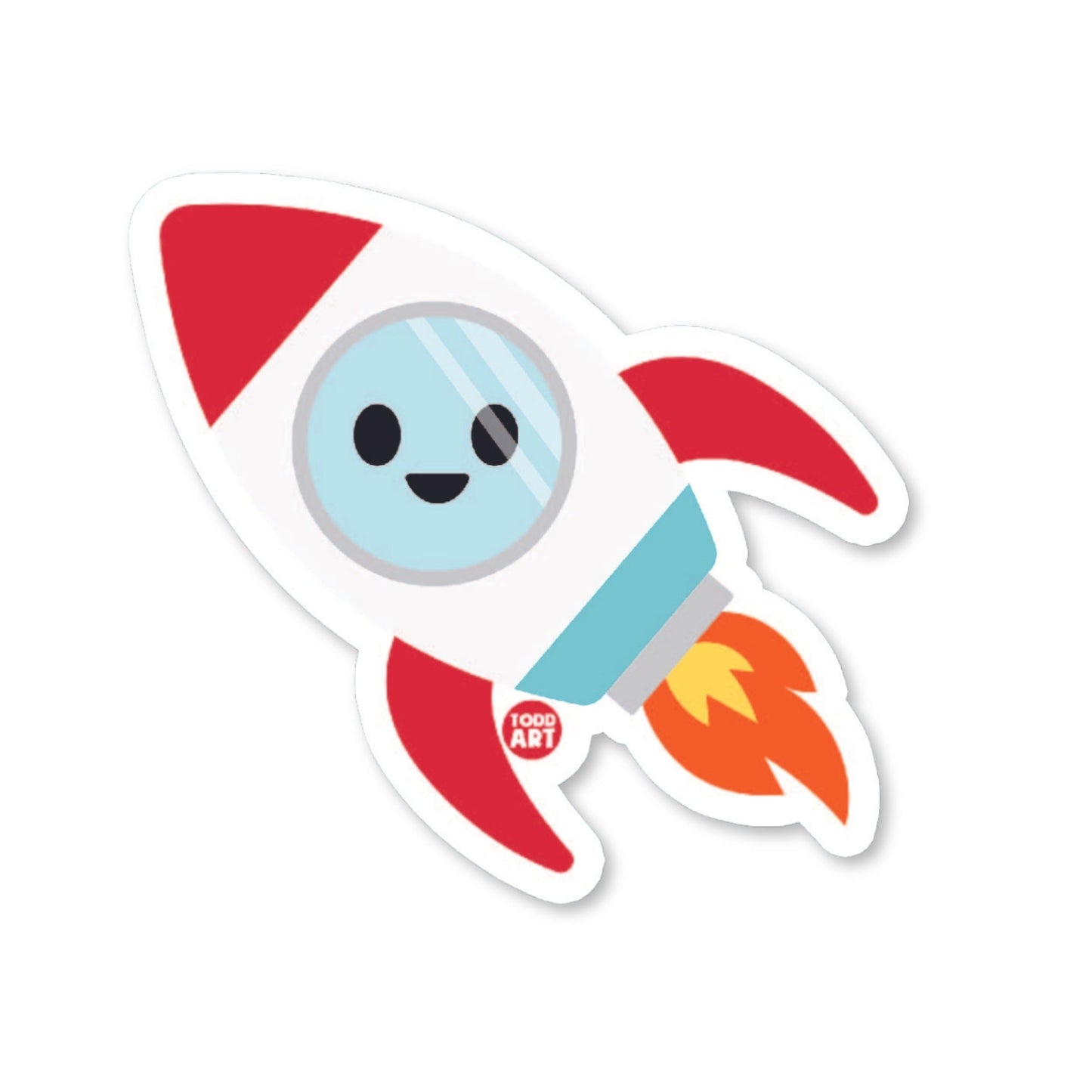 Rocketship - 3" Art Sticker