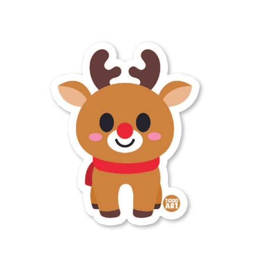Rudolph Reindeer - 3" Art Sticker