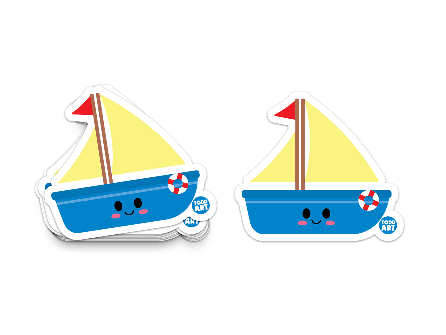 Sailboat - 3" Art Sticker
