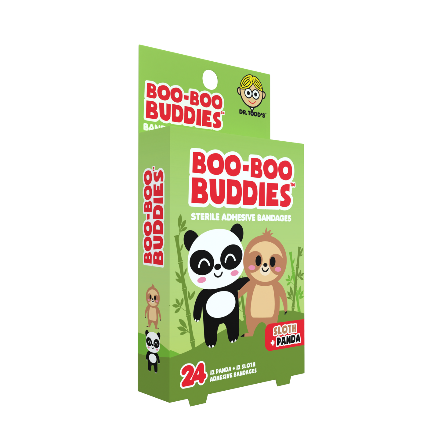 Kids Bandages – Sloth + Panda (24 Count, Latex-Free)