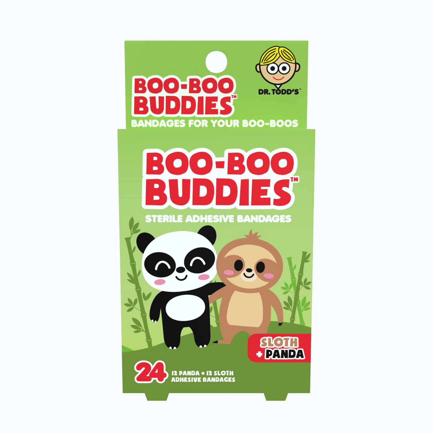 Kids Bandages – Sloth + Panda (24 Count, Latex-Free)