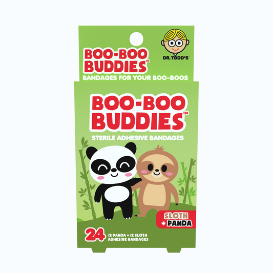 Kids Bandages – Sloth + Panda (24 Count, Latex-Free)