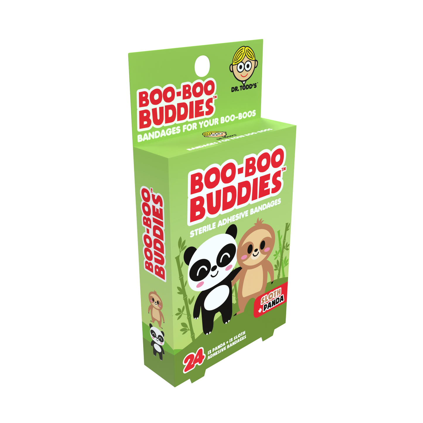 Kids Bandages – Sloth + Panda (24 Count, Latex-Free)