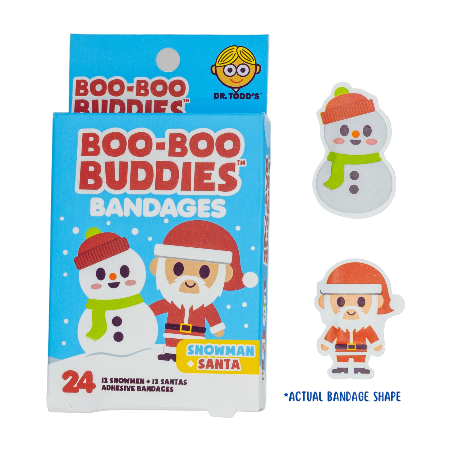 Snowman and Santa Bandages 24 Ct. Dr. Todd’s Boo Boo Buddies®