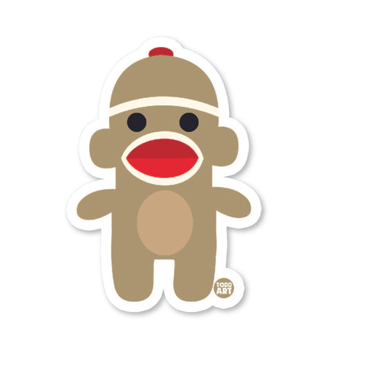 Sock Monkey - 3" Art Sticker