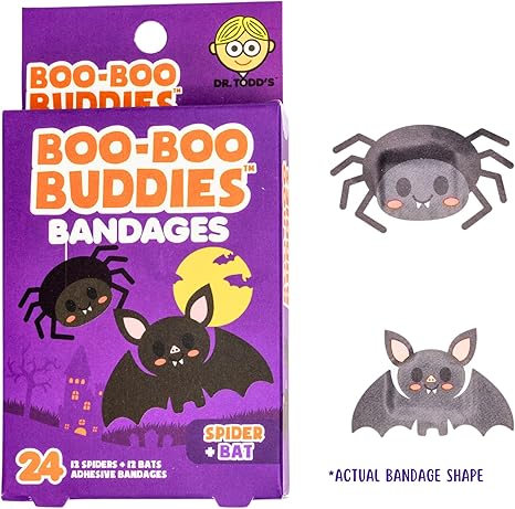 Kids Bandages – Spider + Bat (24 Count, Latex-Free)