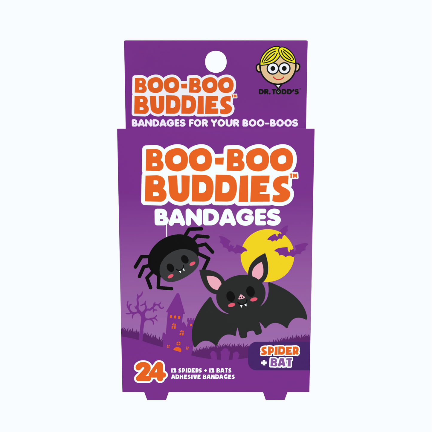 Kids Bandages – Spider + Bat (24 Count, Latex-Free)